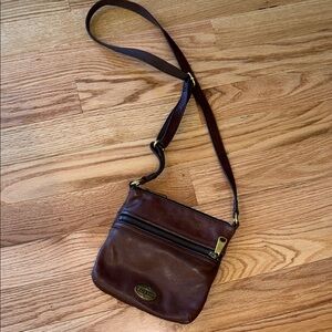 Fossil Explorer Mini Brown Leather Crossbody Bag EUC